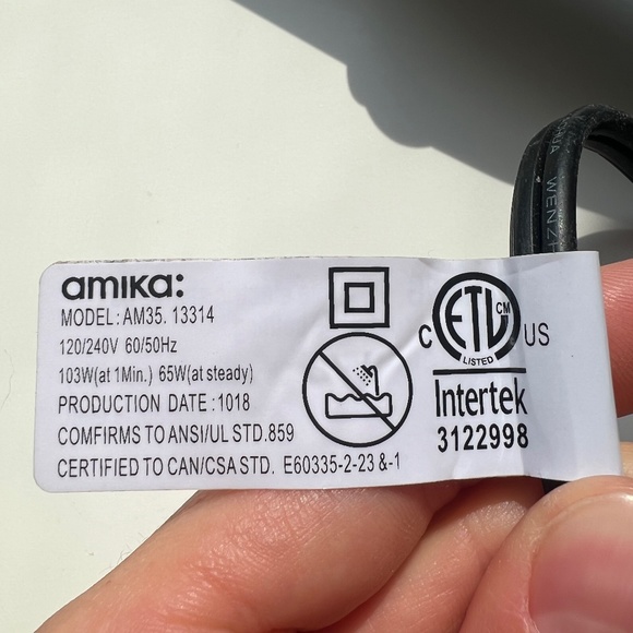 Amika Curl Icon 1 Inch Curling Wand - Picture 3 of 3